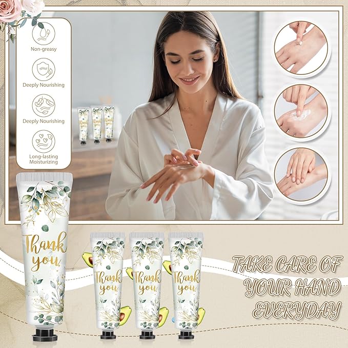 48 Sets Thank You Hand Cream Gifts Bulk Baby Shower Hand Cream Travel Size Lotion Bulk Fall Thanksgiving Party Supplies Favors Birthday Wedding for Guest