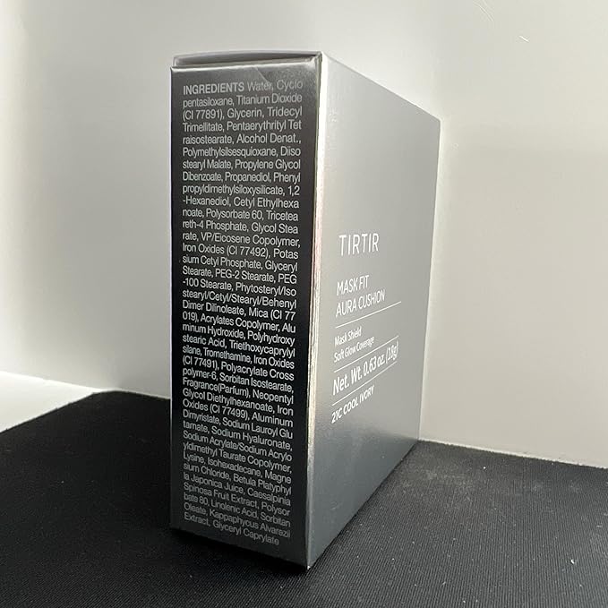 TIRTIR Mask Fit Aura Silver Cushion Foundation | Semi-glow Finish, Natural Coverage, Moisturizing, Lightweight, Korean cushion foundation (#21C Cool Ivory, Full Size, 0.63 Fl Oz)