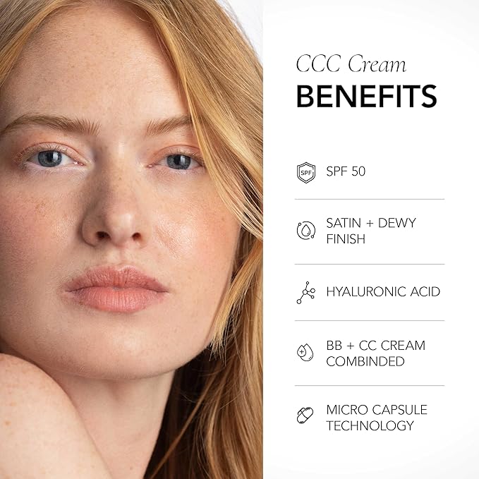 CLE Cosmetics CCC Cream (Warm Light 103 / SPF 50) - Color Correcting With Sunscreen - Lightweight, Hydrating Foundation - BB & CC Hybrid - Light to Medium Coverage - 1 fl oz