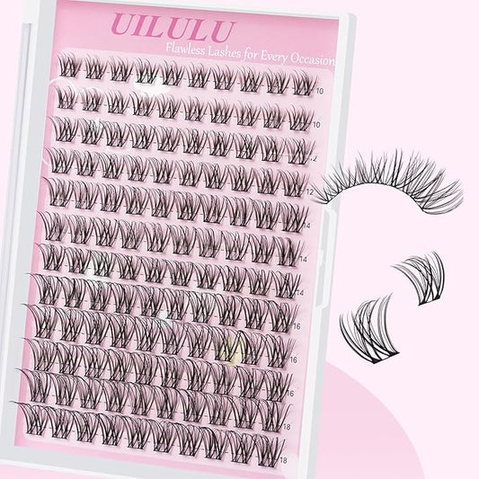 Natural Lash Clusters 10-18mm Mix D Curl DIY Extension Eye Natural Lashes False Wispy EyeLash Cluster (U26 Eyelashes Only)