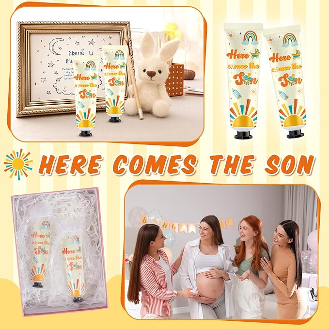 48 Sets Here Comes The Son Hand Cream Gifts Bulk Baby Shower Hand Cream Travel Size Lotion Bulk Fall Thanksgiving Party Supplies Favors Birthday Wedding for Guest