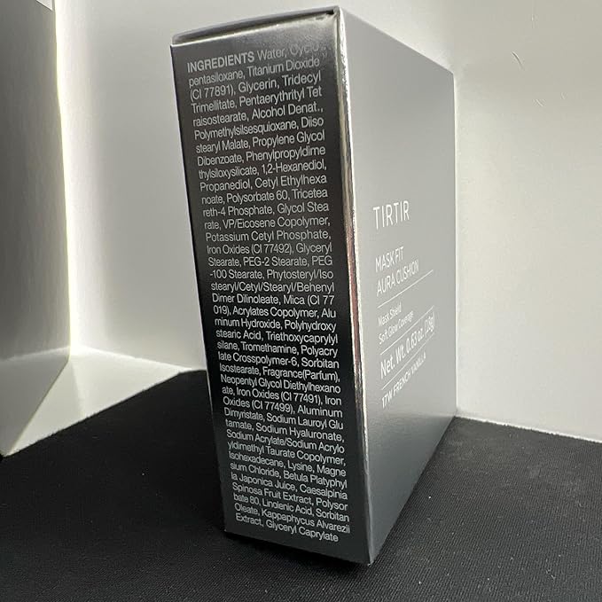 TIRTIR Mask Fit Aura Silver Cushion Foundation | Semi-glow Finish, Natural Coverage, Moisturizing, Lightweight, Korean cushion foundation (#17W French Vanilla, Full Size, 0.63 Fl Oz)