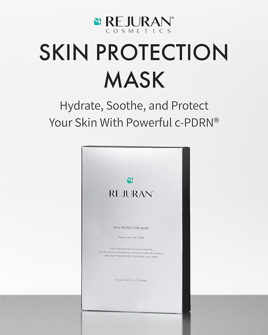 REJURAN® Skin Protection Mask, c-PDRN® – Hydrating and Soothing Facial Sheet Mask for Irritated, Stressed, Repairs & Restores Skin Barrier with Panthenol & Allantoin, Korean Skin Care. 5-Pack