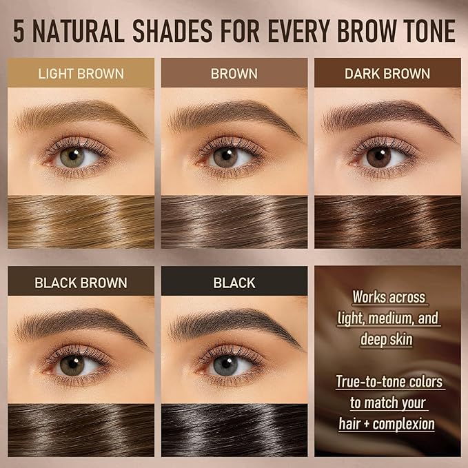 Dual-Ended Microblading Eyebrow Pencil for Women, 2 in 1 Liquid Eyebrow Pencil with Curved Tip and 4D Brow-Fection Microblading Pen, Shaped Fill HairLike Waterproof Lasting Eyebrows 02 Brown