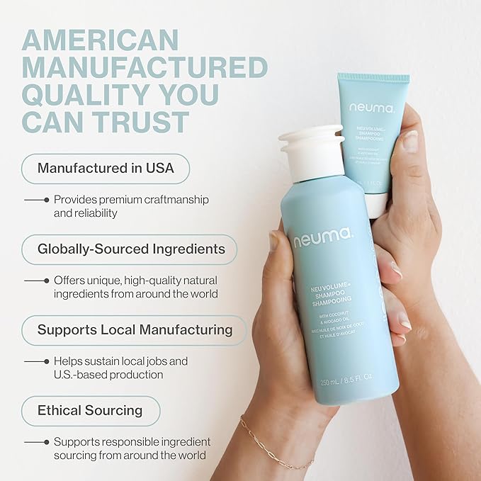 NEUMA Neu Volume Shampoo 8.5 Fl. Oz. Fennel, Ylang Ylang, Patchouli, and Vanilla Scent, Sulfate Free Shampoo