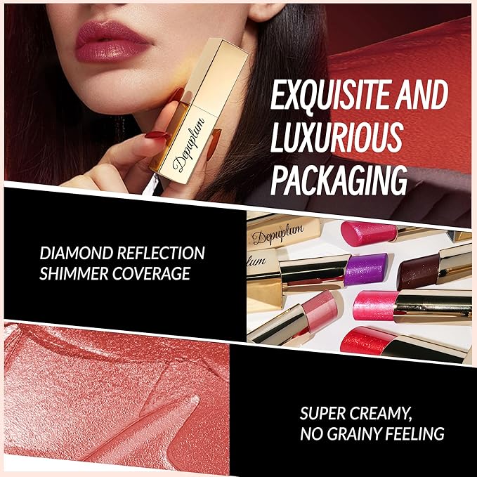 Red Pink Lipstick Moisturizing for Women Shimmer Tinted Lip Balm Hydrate Nourish Lip Gloss Cruelty Free Lip Makeup, ZG115 Shine
