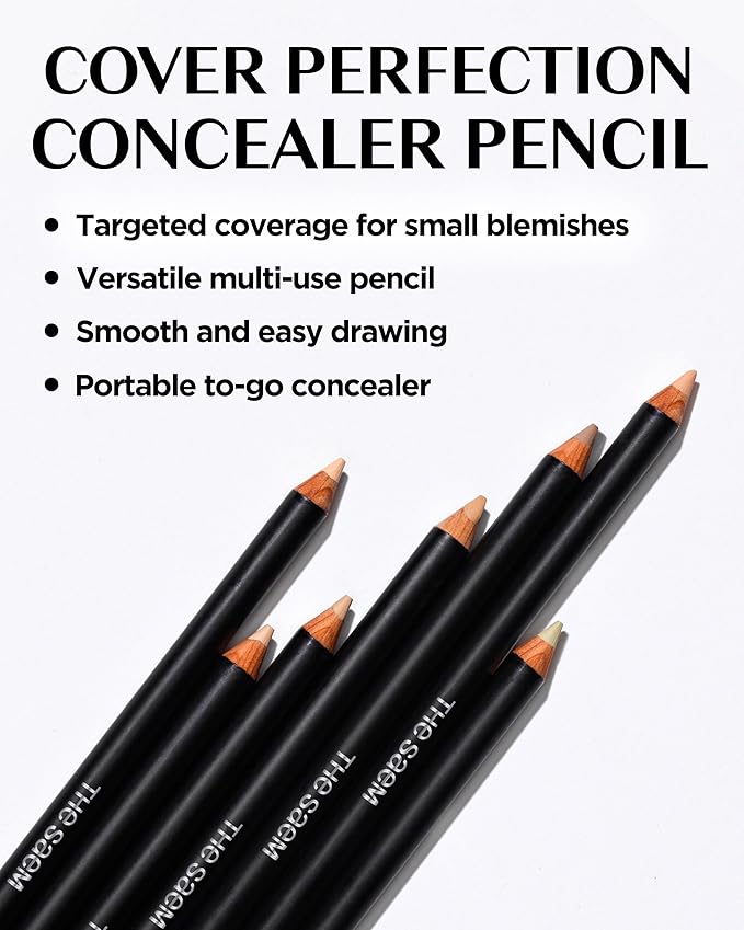 THESAEM Cover Perfection Concealer Pencil – Non Comedogenic spot Eraser - Conceal Blemish,Aging Spot,Acne&Freckle – Multi-Use Under Eye Concealer for Dark Circle,2g (1.0 Clear Beige)