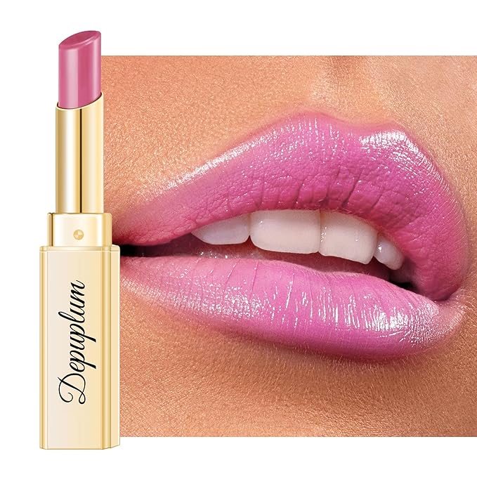 Pink Lipstick for Women Hydrate Glossy Lipstick Moisture Lip Gloss Sheer-Medium Coverage Long Lasting Lipsticks for Dry Lips, DM104 Smoky Pink
