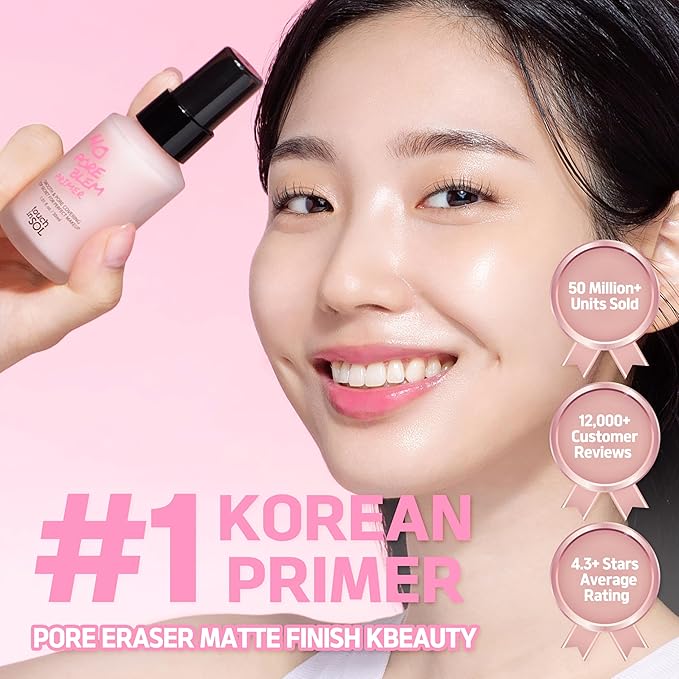 TOUCH IN SOL No Poreblem Primer – Pore Primer for Korean Makeup, Mattifying Primer for Oily Skin, Pore Eraser for Large Pores, Blurring Finish from K Beauty (1.01 fl.oz/30ml)