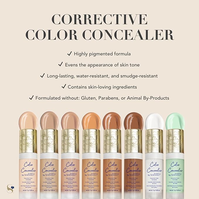 SeneGence Corrective Color Concealer, Medium, 0.25 Fl Oz, Anti-Aging Benefits, Hydrating Aloe Vera Juice, Vitamin B & E for Even Skin Tone and Flawless Coverage