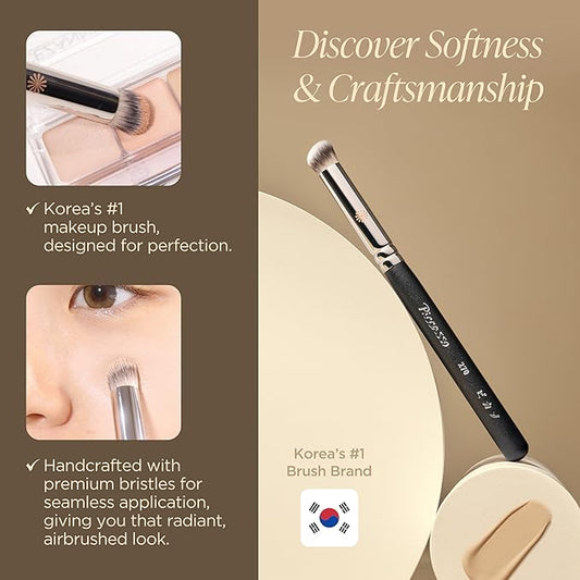 Piccasso 270 Concealer Brush – Large Angled Brush for Face Makeup, Under Eye Concealer, and Liquid Blush, Soft Bristles for Cream and Liquid Products, Korean Makeup Brush for Pore Coverage