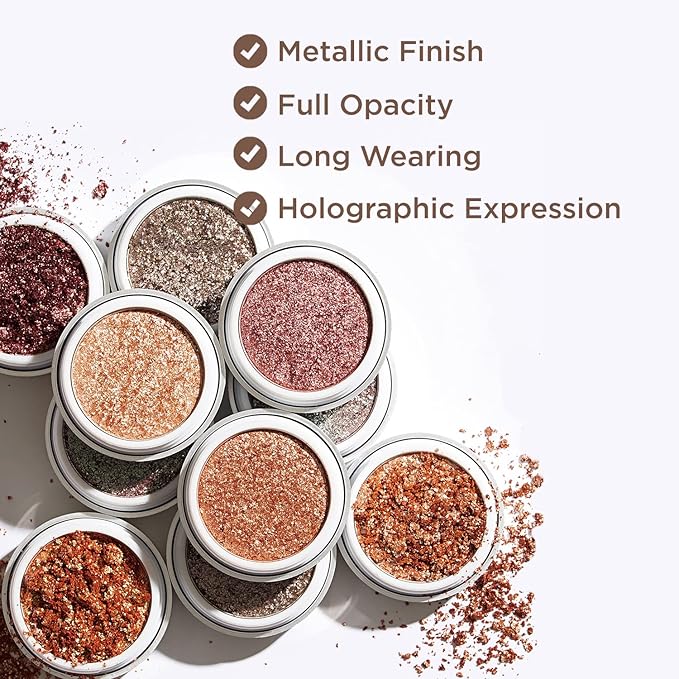 Touch in Sol Metallist Sparkling Foiled Pigment (#1 Cream Peach) - Diamond and Pearl Powders to Create Holographic Look - Dazzling Sparkles Gorgeous Glitter Eye Shadow