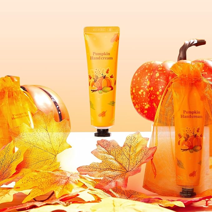 48 Sets Pumpkin Hand Cream Gifts Bulk Fall Thanksgiving Hand Cream Travel Size Lotion Bulk Fall Thanksgiving Party Supplies Favors Pumpkin Holiday Birthday Wedding for Guest