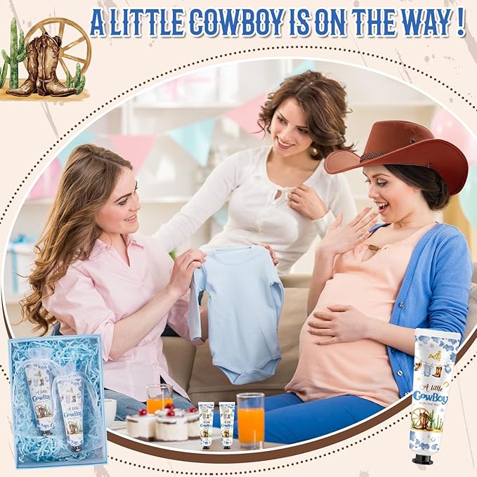 48 Sets a Little Cow Boy Is on The Way Hand Cream Gifts Bulk Baby Shower Hand Cream Travel Size Lotion Bulk Fall Thanksgiving Party Supplies Favors Birthday Wedding for Guest