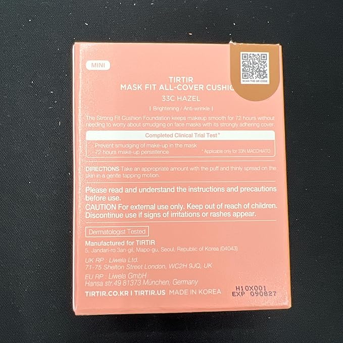 [*Mini Size*] TIRTIR All Cover Pink Cushion | Korean Cushion Foundation, (#33C Hazel, 0.15 Fl Oz)