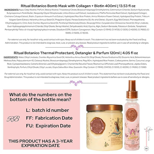 Aftercare for Ritual Botánico Keratina Orgánica | Treatment to Straighten, Repair and Relax Hair | All Natural, Organic & Vegan Ingredients | Product of Colombia | 2 Piece Kit