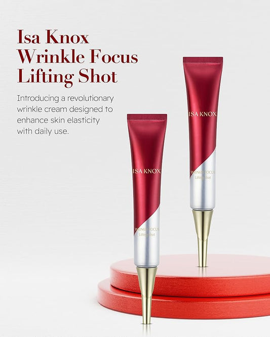 ISA KNOX Wrinkle Focus Shot - Eye Wrinkle Cream Set. Powerful Moisturizer for Fine Lines, Elasticity Strengthening Serum for Face and Eyes, Neck, 3.1 fl oz, Pack of 3
