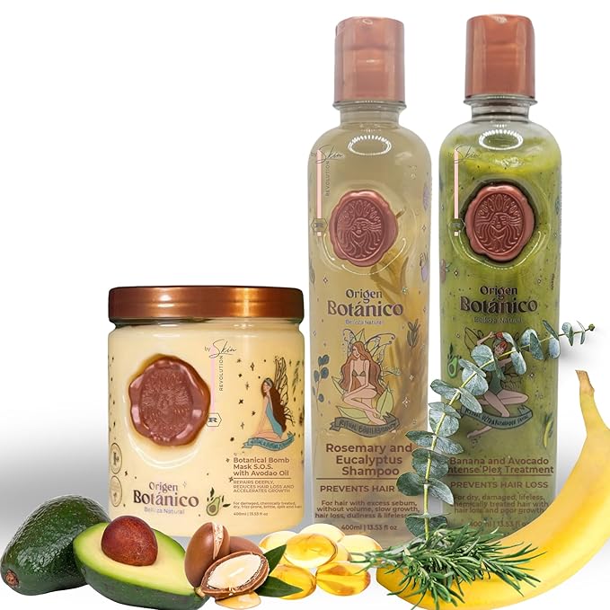 Aftercare for Ritual Botánico Keratina Orgánica | Treatment to Straighten, Repair and Relax Hair | All Natural, Organic & Vegan Ingredients | Product of Colombia (3 Piece Kit-Grasa Shampoo)