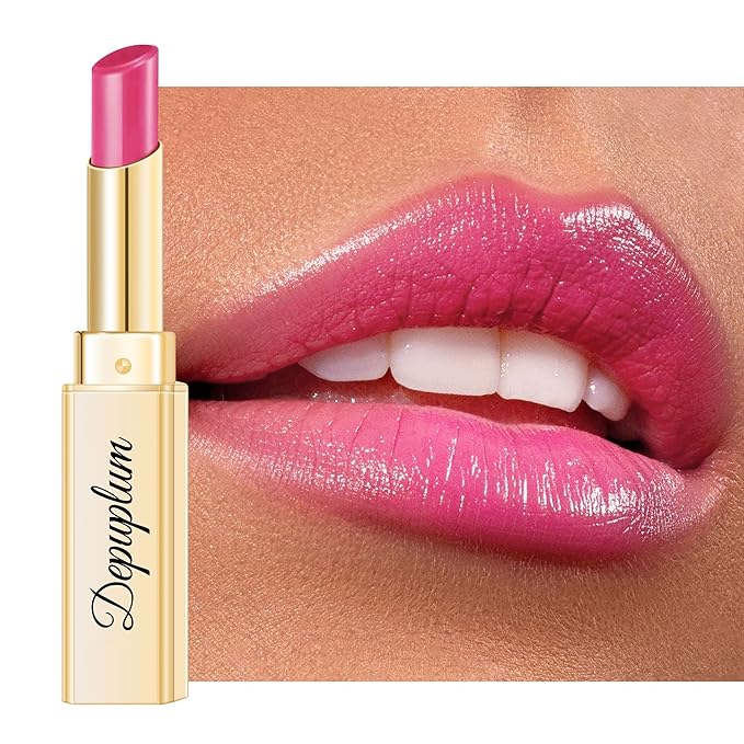 Pink Lipstick for Women Hydrate Glossy Lipstick Moisture Lip Gloss Sheer-Medium Coverage Hot Pink Shine Tinted Lip Balm for Dry Lips, DM89 Hot Pink