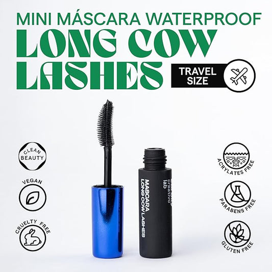 SARELLY SARELLY, Long Cow Lashes Mini Mascara, Waterproof, Nourishing, Lash-Conditioning, Clean Beauty, Sarelly Creative Lab