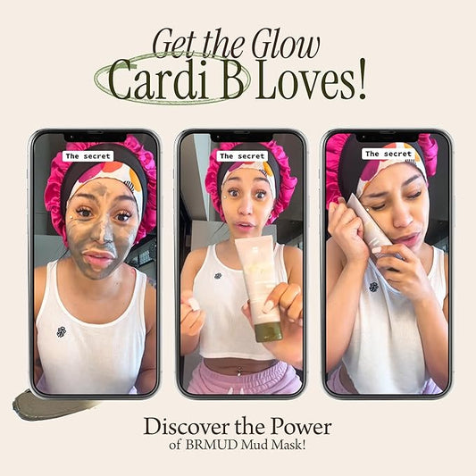 BRMUD Relief Mud Mask | Cardi B Mud Mask - Body Mud Hydrating & Moisturizing Deep Pore Cleanser Face & Body Mask w/ 91.8% Nature-Derived Ingredients - K Beauty Body Mud (3.72 fl oz)