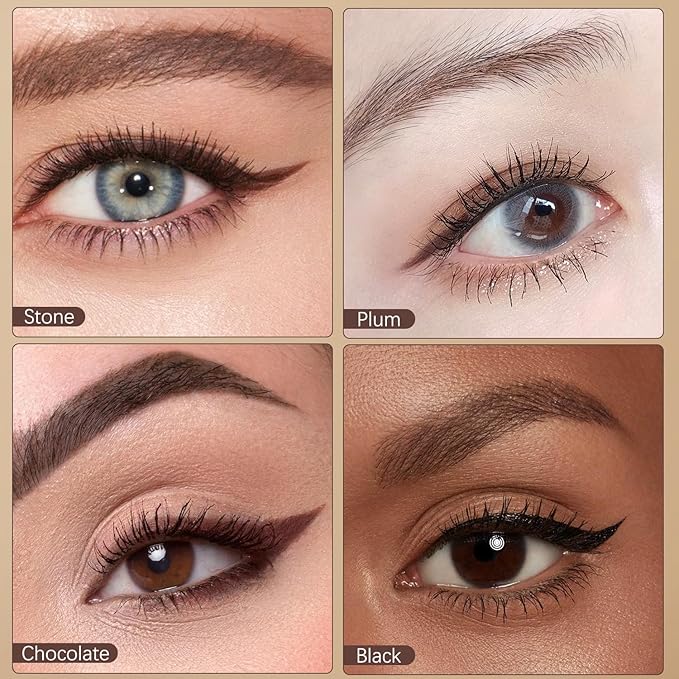 24 Hr Waterproof Eyeliner Duo Sharpenable Eye Pencil, 2025 New Persona Eyeliner Pencil Waterproof, No Smudging, No Fading, Long-Wearing, Smooth and Easy To Color (Plum)