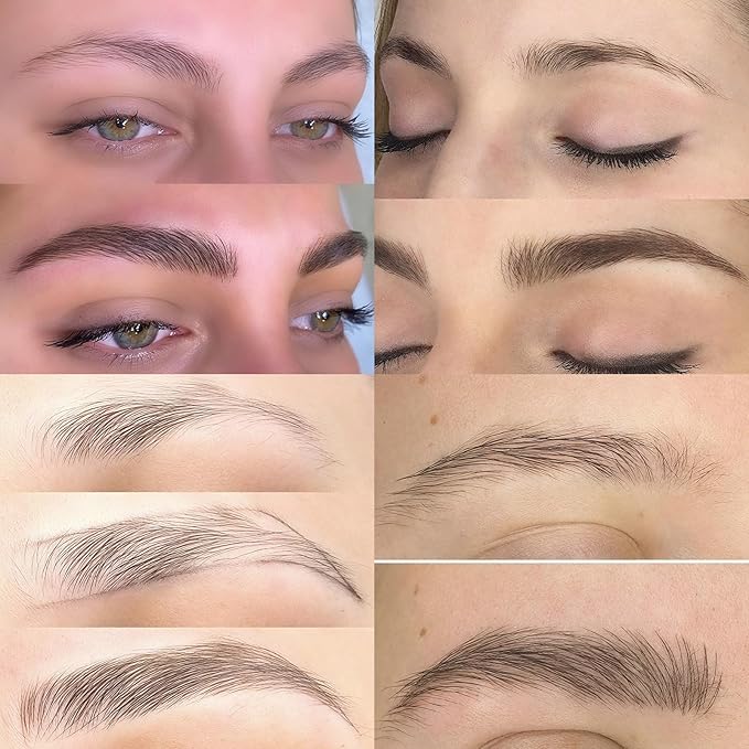 Eyebrow Pen, Waterproof Microblading Eyebrow Pencil, 2-in-1 Dual-Ended 4 Tip Eye Brow Makeup Pen for Women with Precise Curved Brush-Tip Create Natural Hair-Like Brows, Last All-Day (Natural Brown)