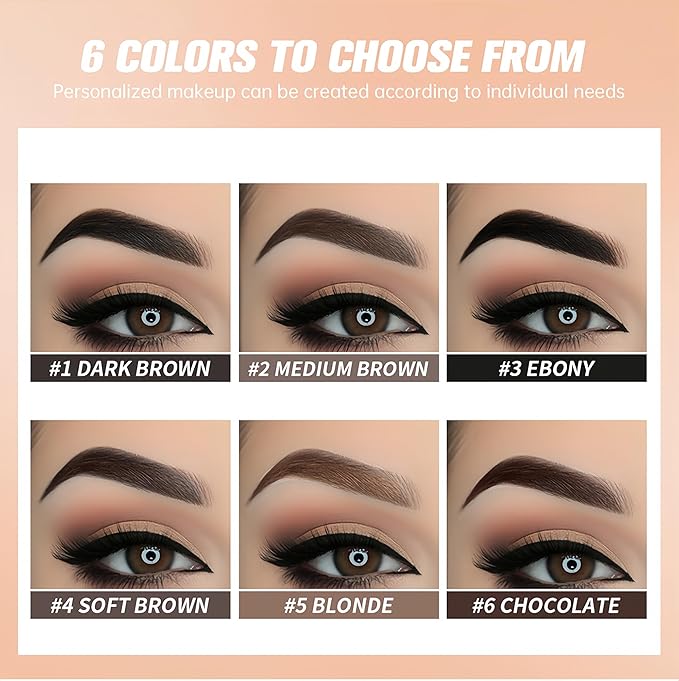 MAEPEOR Eyebrow Pomade 6 Colors Matte Smooth Full-pigmented Brow Pomade Long Lasting Waterproof Natural Brow Gel for All Skin Types and Tones (Matte, 02 Medium Brown)