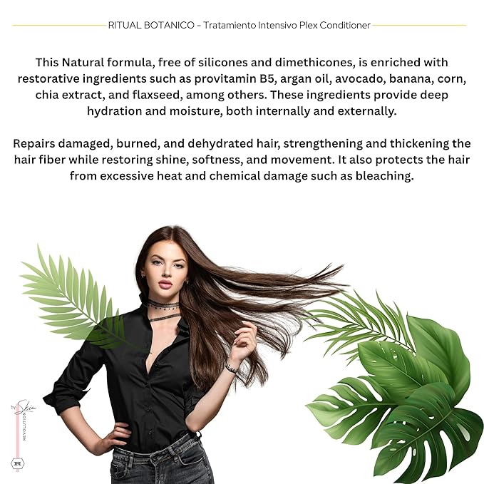Aftercare for Ritual Botánico Keratina Orgánica | Treatment to Straighten, Repair and Relax Hair | Natural, Organic & Vegan | Product of Colombia | Tratamiento Plex, 400 ml/13.52 Fl Oz (2 Count)