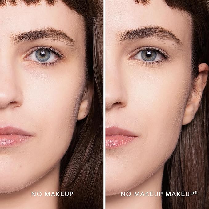 No Makeup Makeup Long-Lasting Lightweight Foundation & Brush Duo | Cruelty-Free, Fragrance-Free, Buildable, Transfer-Proof Makeup (Porcelain)