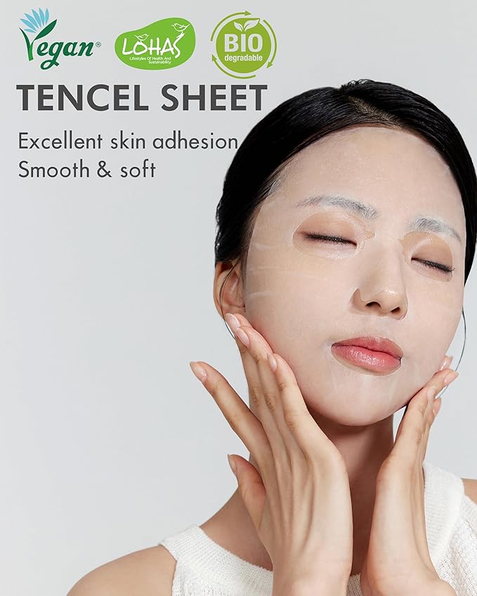 DERMAL Seoul Face Madecassoside 3X Daily Quick Mask 36 Sheet – Korean Skincare Vegan Tencel Facial Masks - Improving Dark Spots, Soften Skin Mask Sheets with Rice, Vitamin C, Panthenol