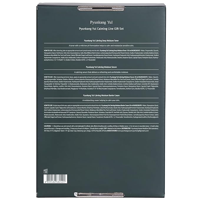 [PKY] Pyunkang Yul Calming Skincare Gift Set with Premium Gift Wrapping, Instantly Calms Sensitive Skin, Toner, Soothing Serum, and Facial Skin Hydrating Cream, Vegan, Korean Skincare (3-item set)