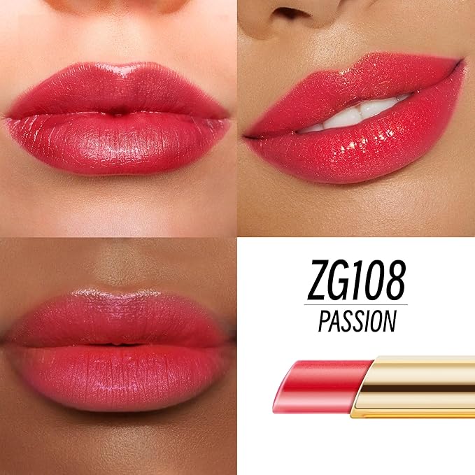Red Lipstick Moisturizing for Women Shimmer Tinted Lip Balm Hydrate Nourish Raspberry Lip Gloss Vegan& Cruelty Free Lip Makeup, ZG108 Passion