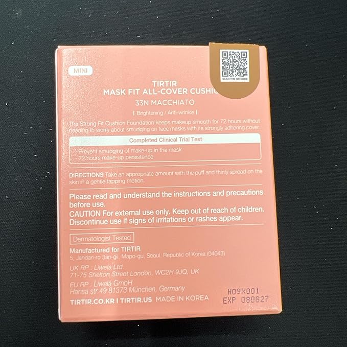 [*Mini Size*] TIRTIR All Cover Pink Cushion | Korean Cushion Foundation, (#33N Macchiato, 0.15 Fl Oz)