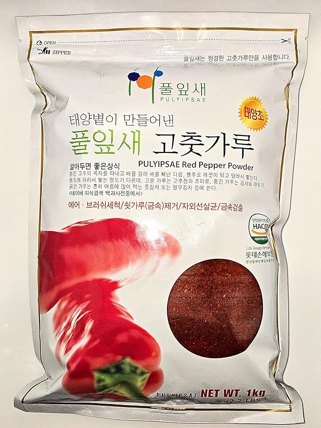 2.2 lb (1kg), Korean Premium 100% Red Pepper Powder, Korean Gochugaru, Coarse Ground Chili Powder,100% Pure Red Pepper