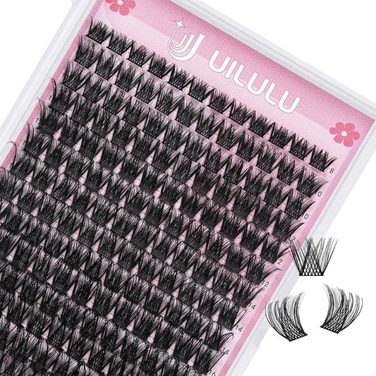 Lash Clusters D Curl Individual Lashes 0.07D 8-18 MIX 168 Eyelashes Clusters Lashes DIY Lash Extensions at Home False Lashes Wide Band Wispy Eye Lash Clusters(U04, 8-18mix)