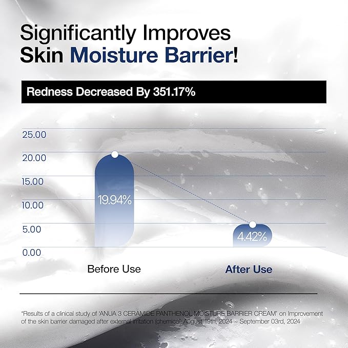 ANUA 3 Ceramide Panthenol Moisture Barrier Cream, Hydrating Face Moisturizer for Normal Skin, Panthenol, Ceramide, Centella for Skin Barrier Non Comedogenic, Korean Skincare (100ml/ 3.38 fl. oz.)